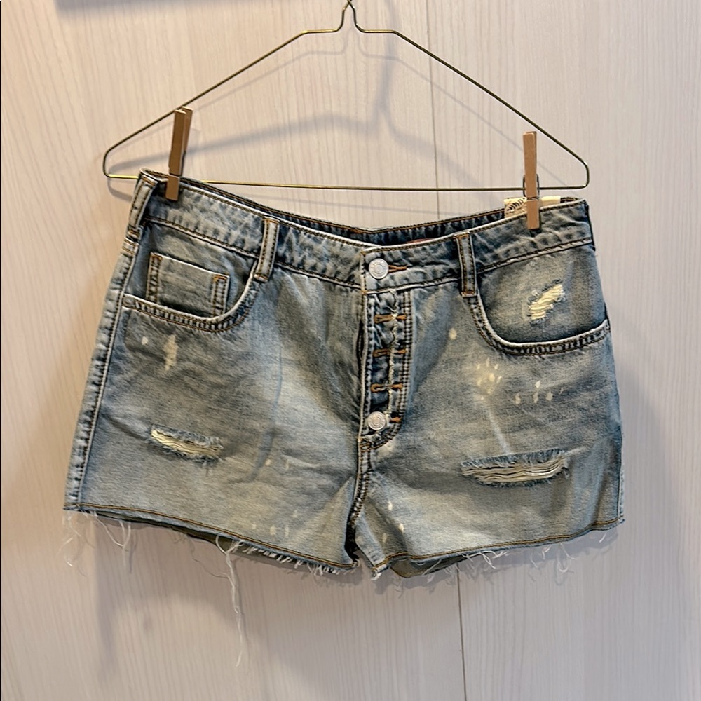 NWT Anthropologie Pilcro Jean Shorts Size 27 Denim Cut Off Distressed